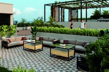Yoga and meditation deck at Premium Studio Suites